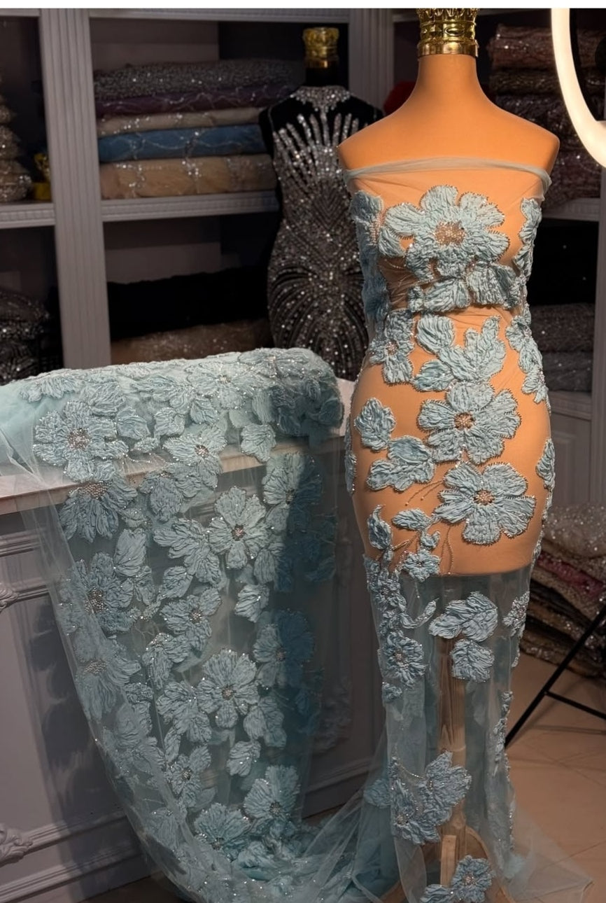 Ribbon Cutdana fabric
