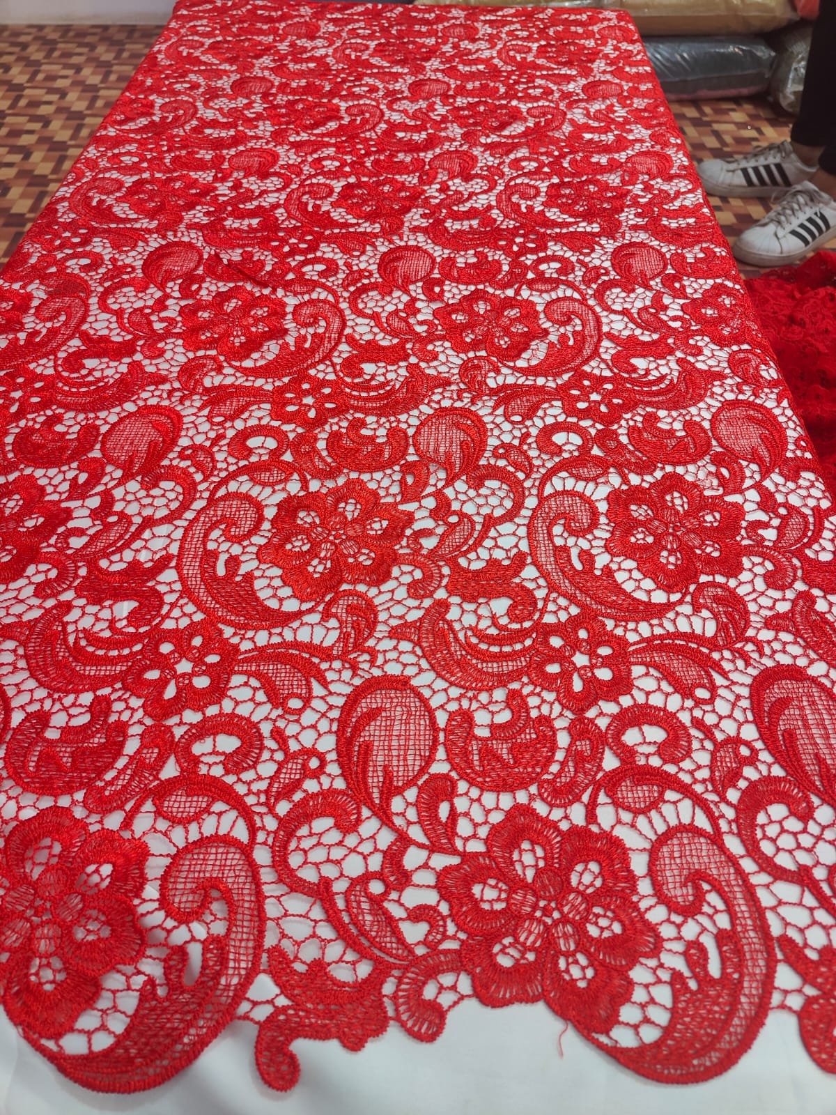 Regal Paisley Cutwork Thread Embroidery