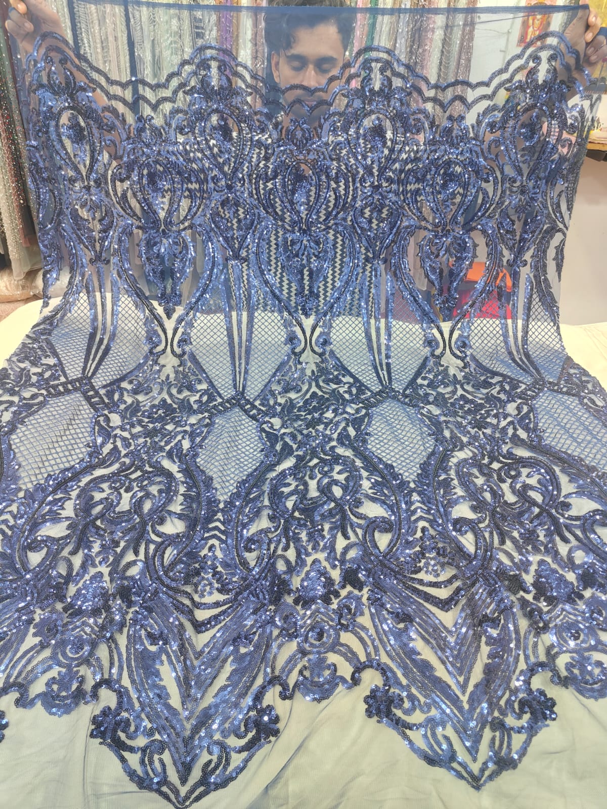 Regal Crown Sequin Mesh