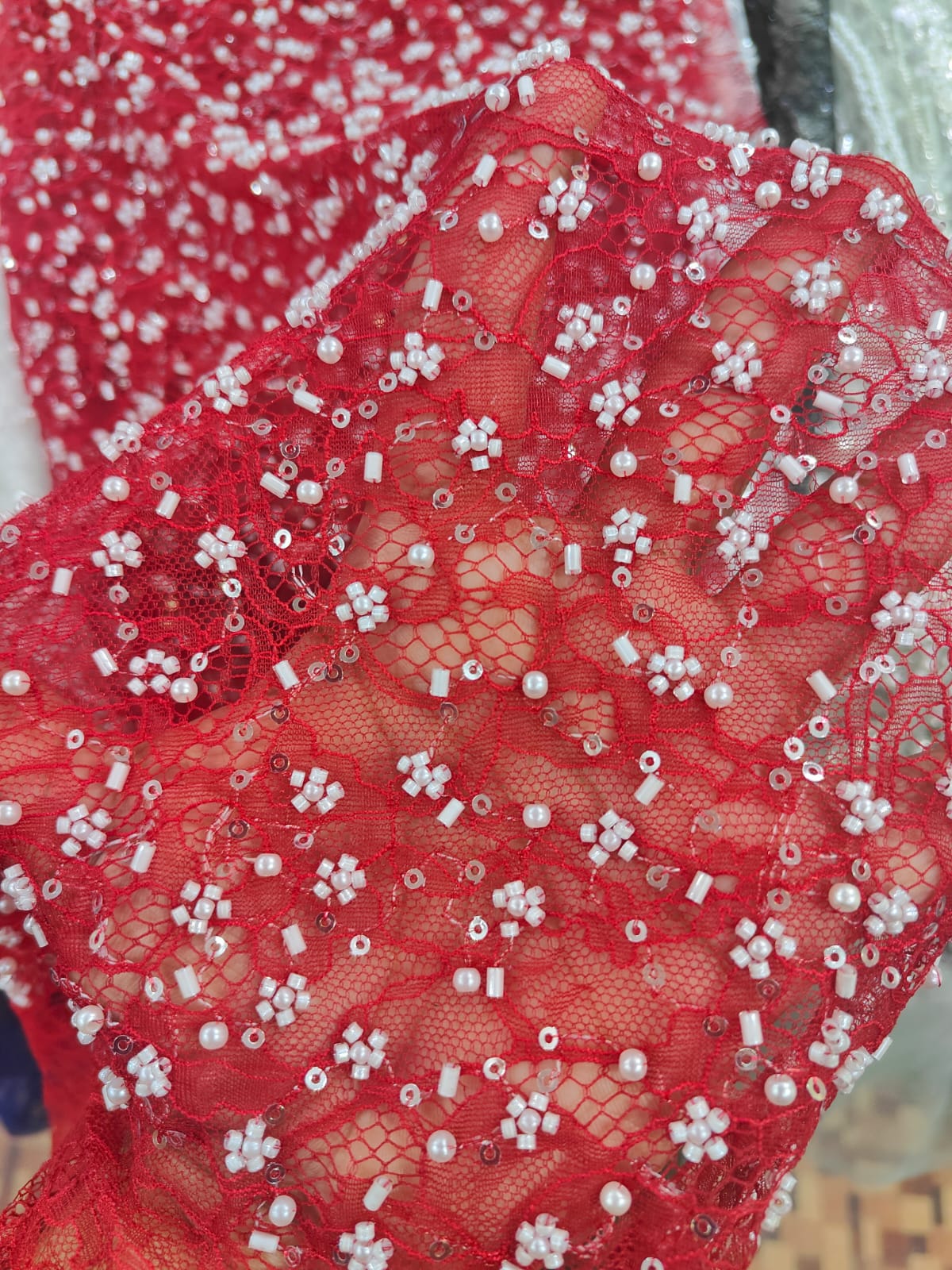 Midnight Bloom Pearl Lace