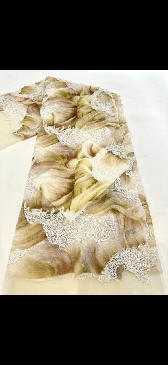 Aurora ribbon embroidery fabric