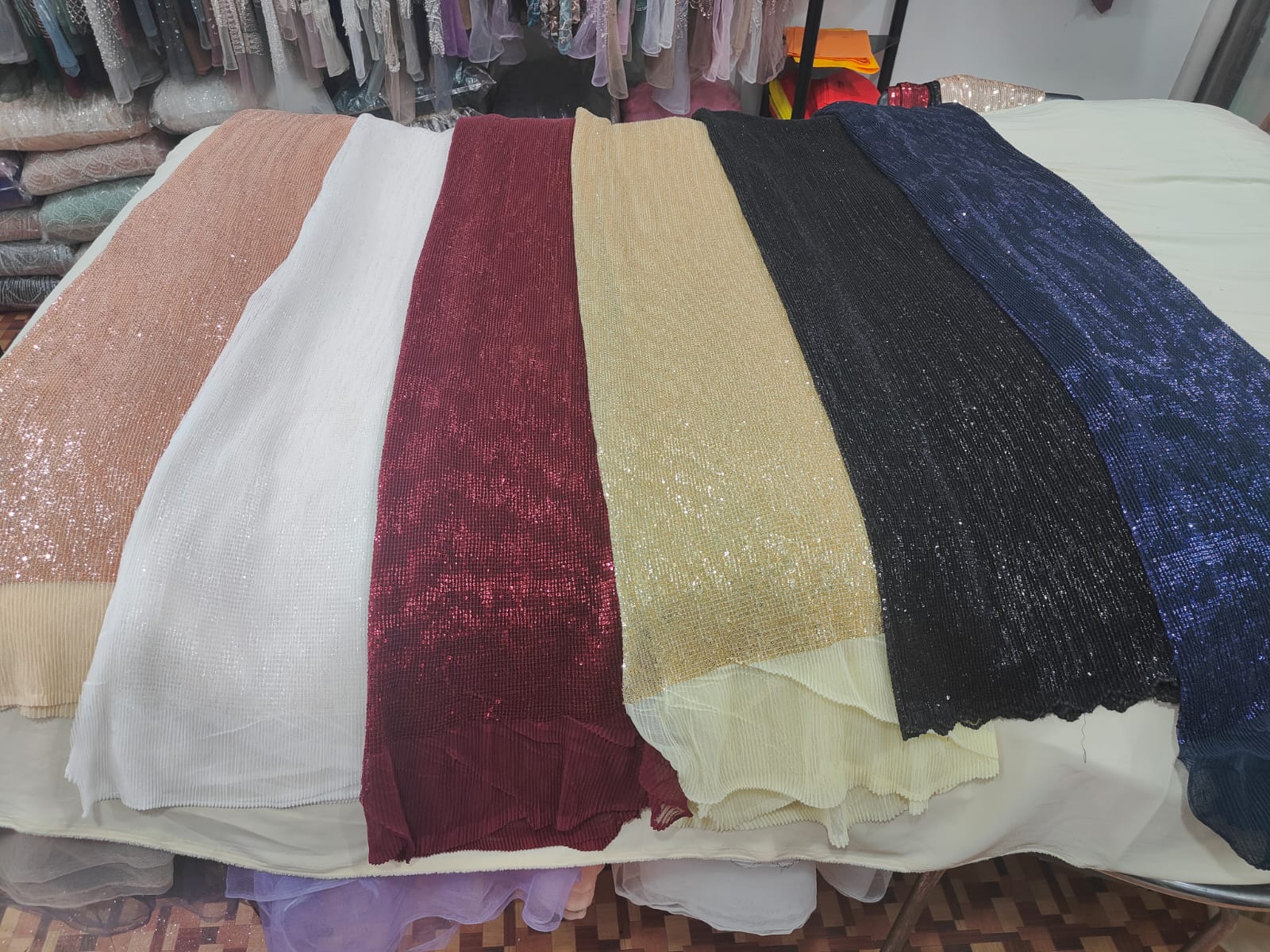 Celeste Pleated Sequin Luxe
