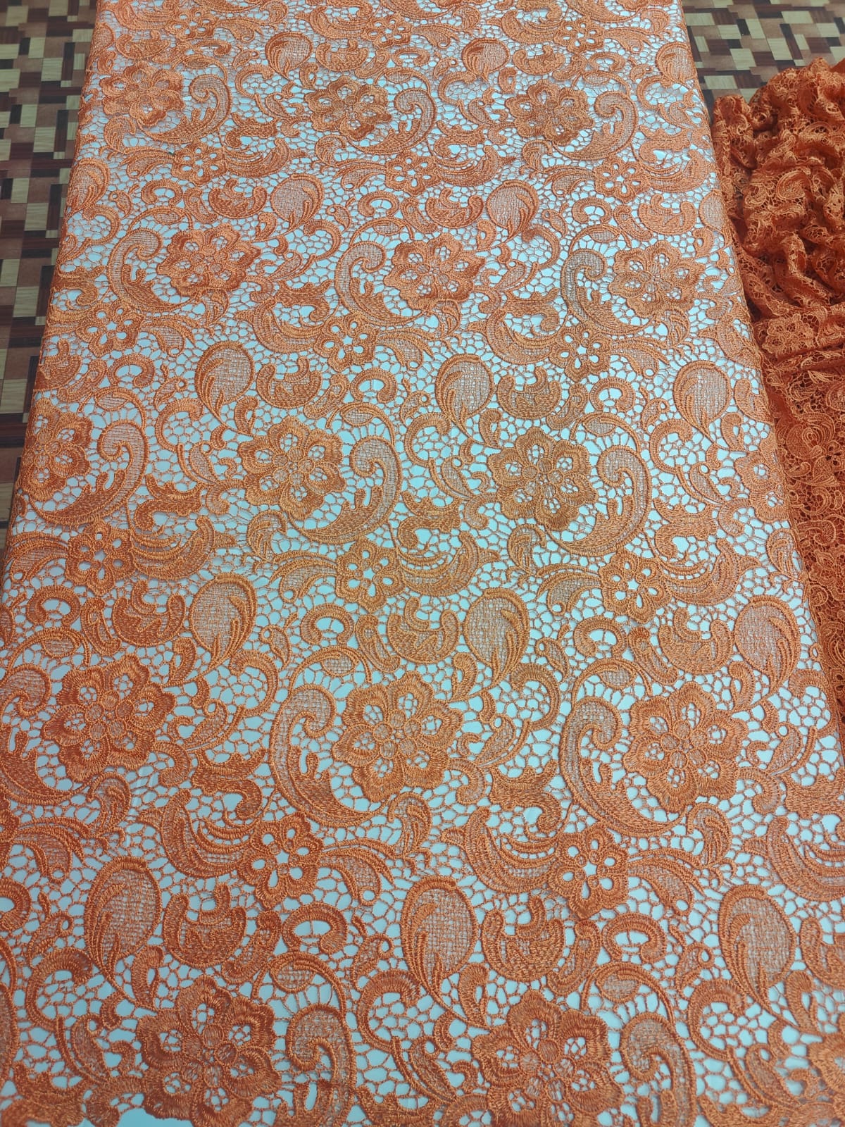 Regal Paisley Cutwork Thread Embroidery