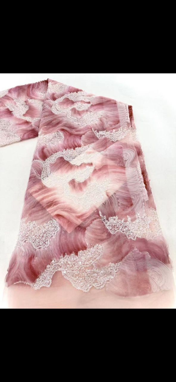Aurora ribbon embroidery fabric