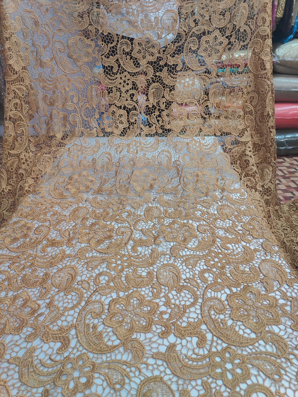 Regal Paisley Cutwork Thread Embroidery