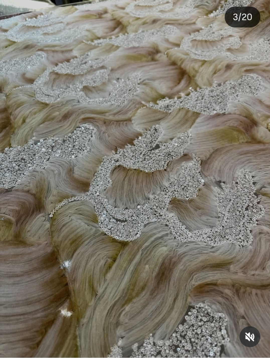 Aurora ribbon embroidery fabric
