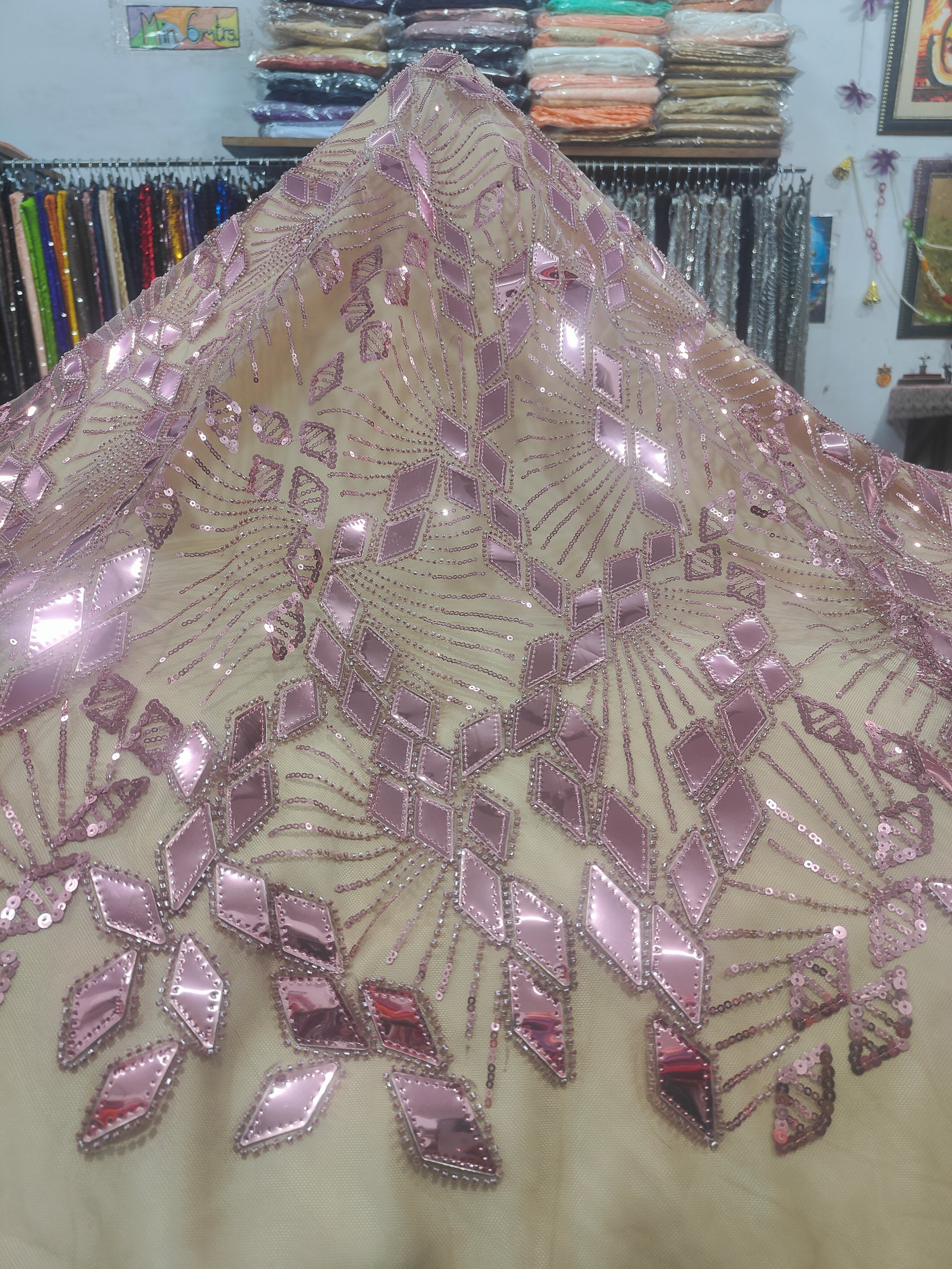 Éclat Mirage Mirror Beaded Net