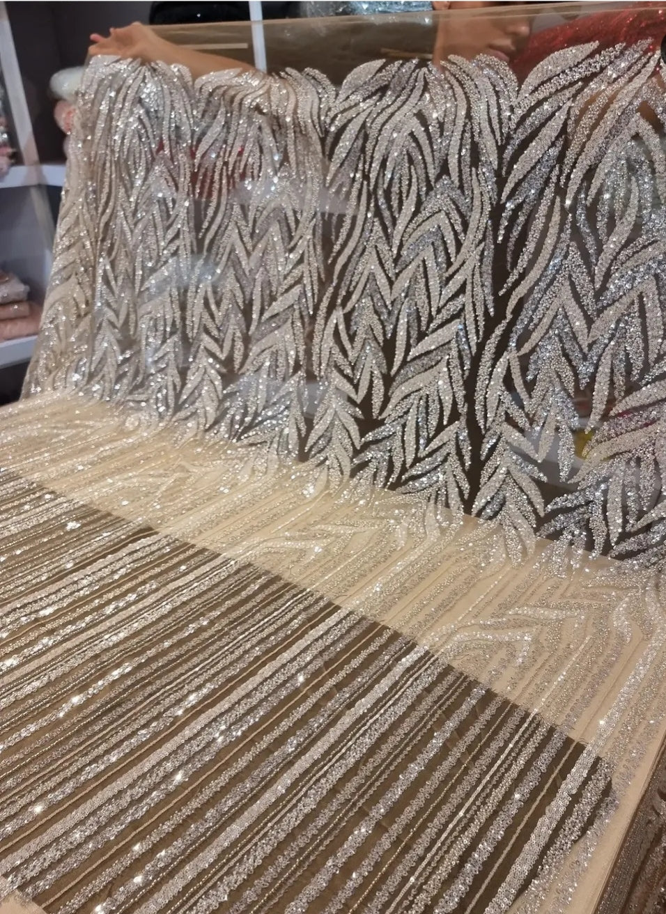  Crystal Leaf Couture Mesh 