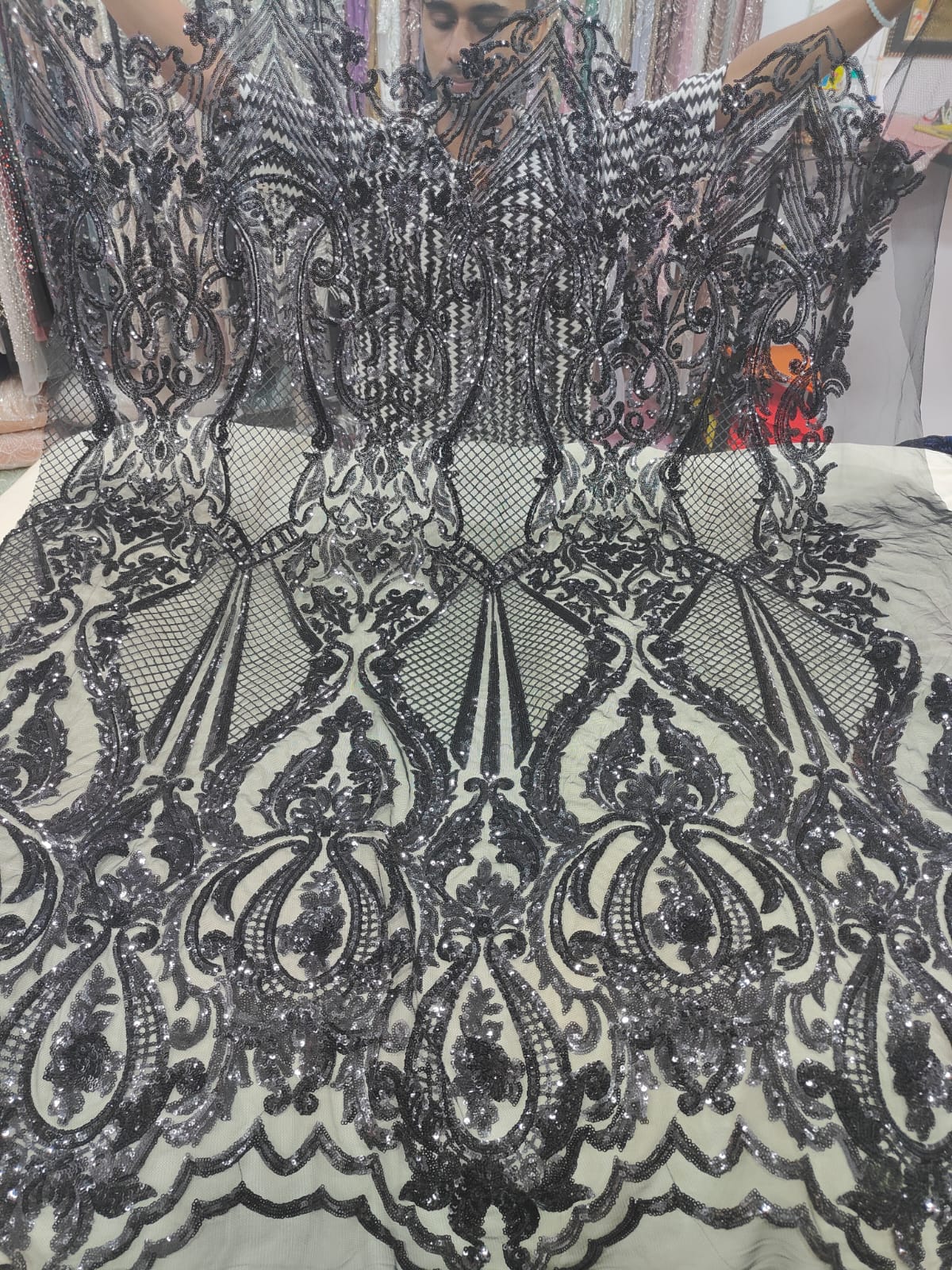 Regal Crown Sequin Mesh