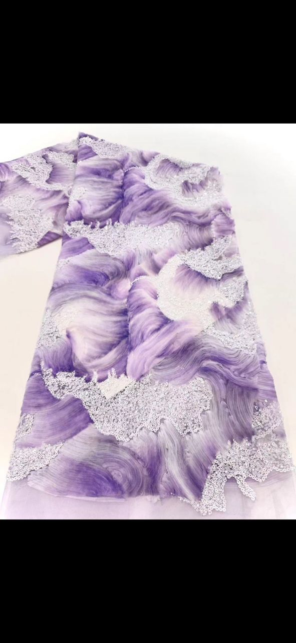 Aurora ribbon embroidery fabric