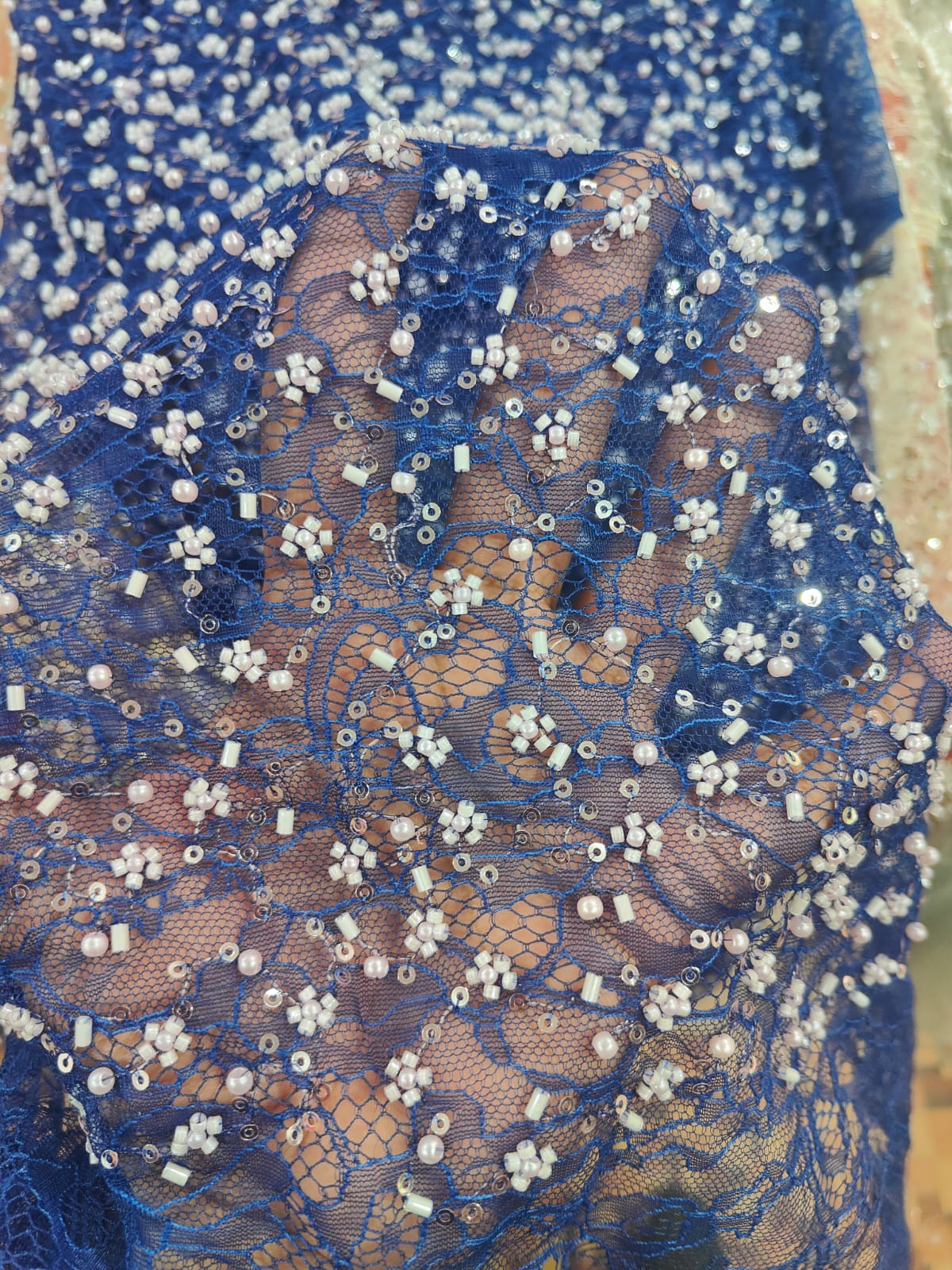 Midnight Bloom Pearl Lace