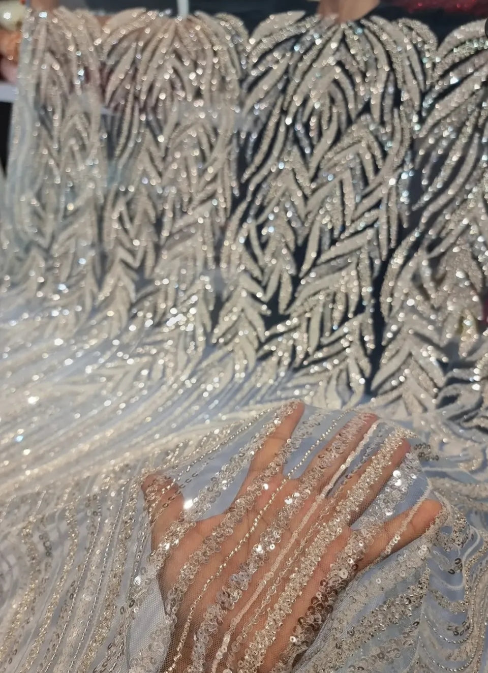  Crystal Leaf Couture Mesh 