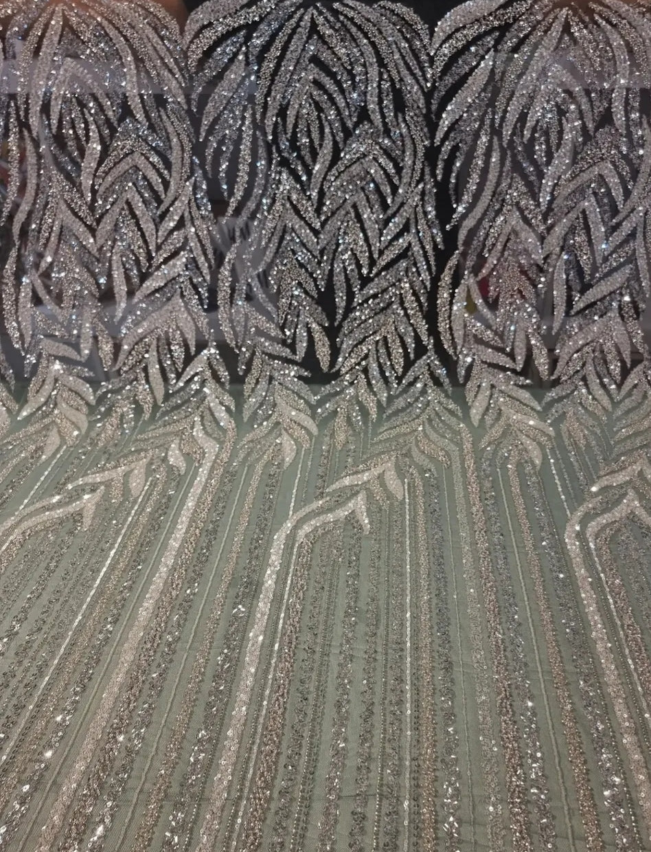  Crystal Leaf Couture Mesh 